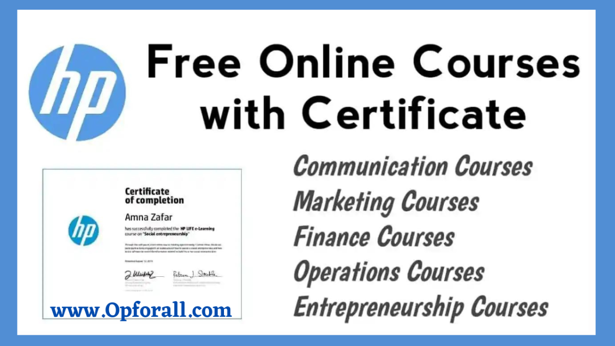 HP Free Online Courses With Free Certificates 2024