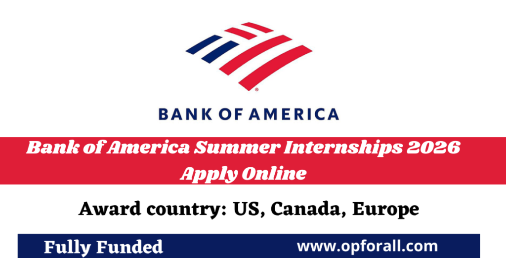 Bank of America Summer Internship 2026 - OpforAll