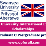 Swansea University International Excellence Scholarships 2024-25